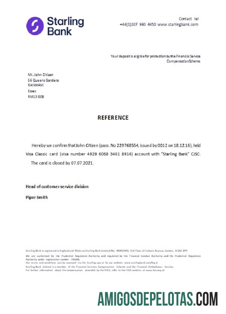 Referência de fechamento de banco do Reino Unido amostra